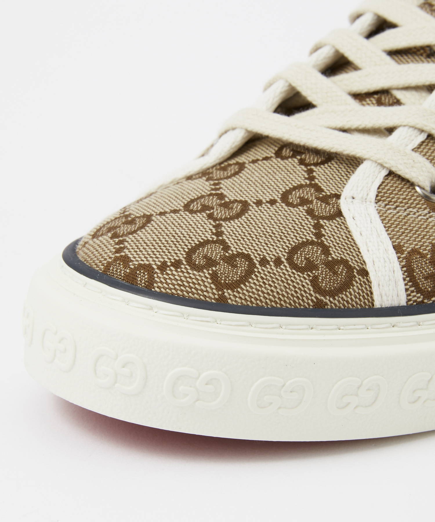 グッチ GUCCI 606111 HVK20 スニーカー メンズ シューズ テニス 1977 GGパターン キャンバス ローカット ラバー ベージュ×エボニー 28.5cm