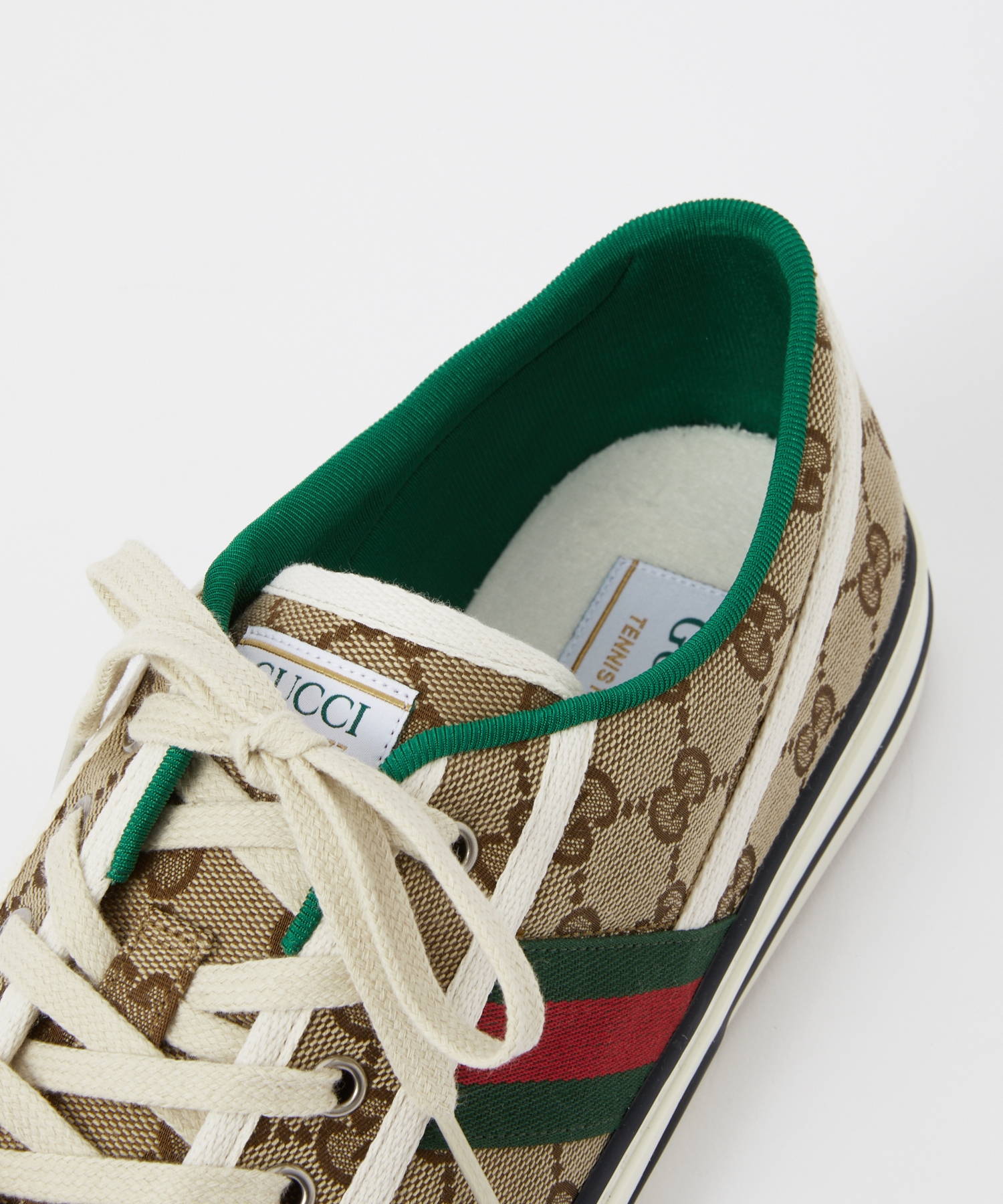 グッチ GUCCI 606111 HVK20 スニーカー メンズ シューズ テニス 1977 GGパターン キャンバス ローカット ラバー ベージュ×エボニー 28.5cm