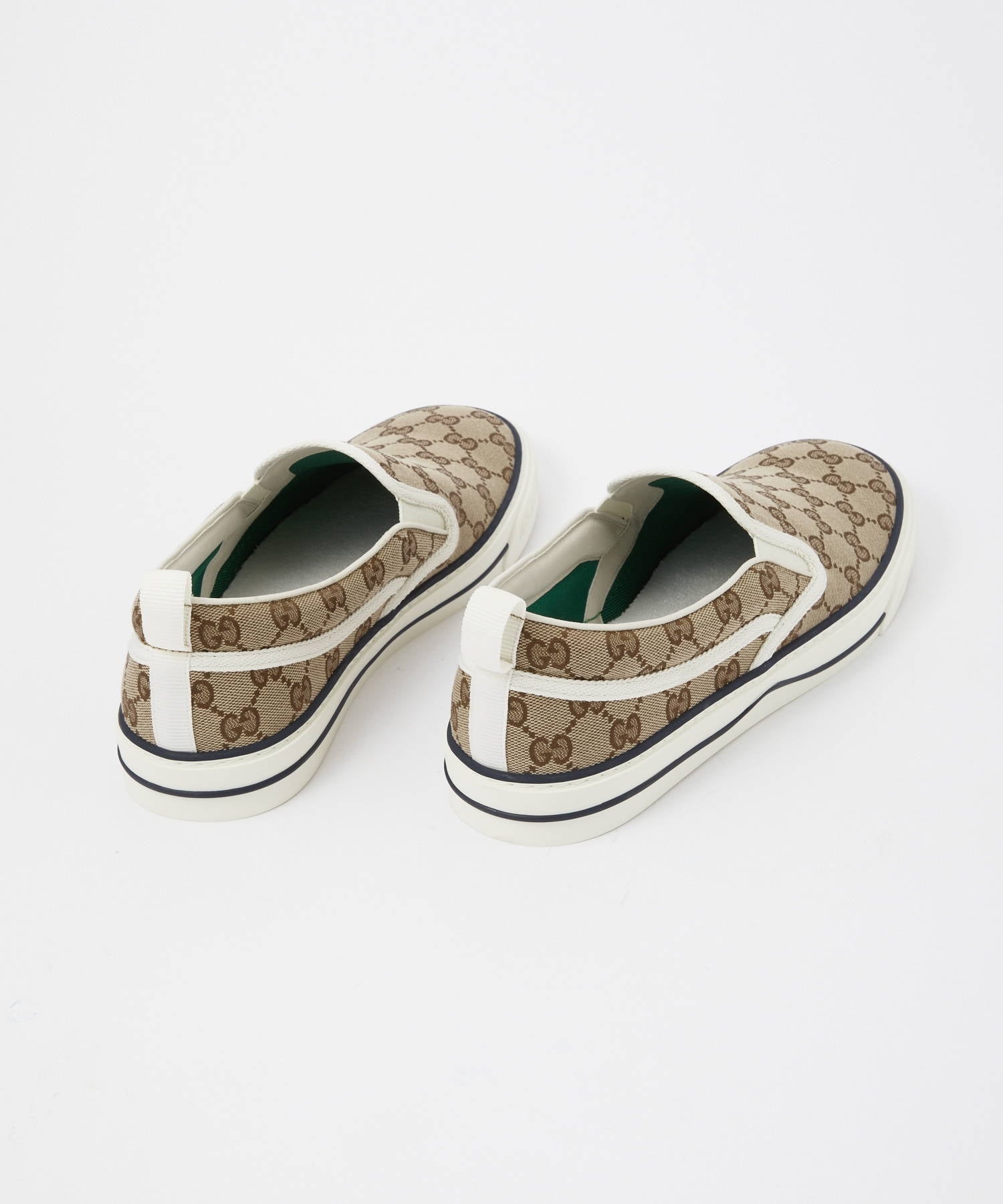 グッチ GUCCI 643489 2HK30 スニーカー メンズ シューズ スリッポン テニス 1977 GG キャンバス ローカット ラバー ベージュ×エボニー 27.0-28.5cm