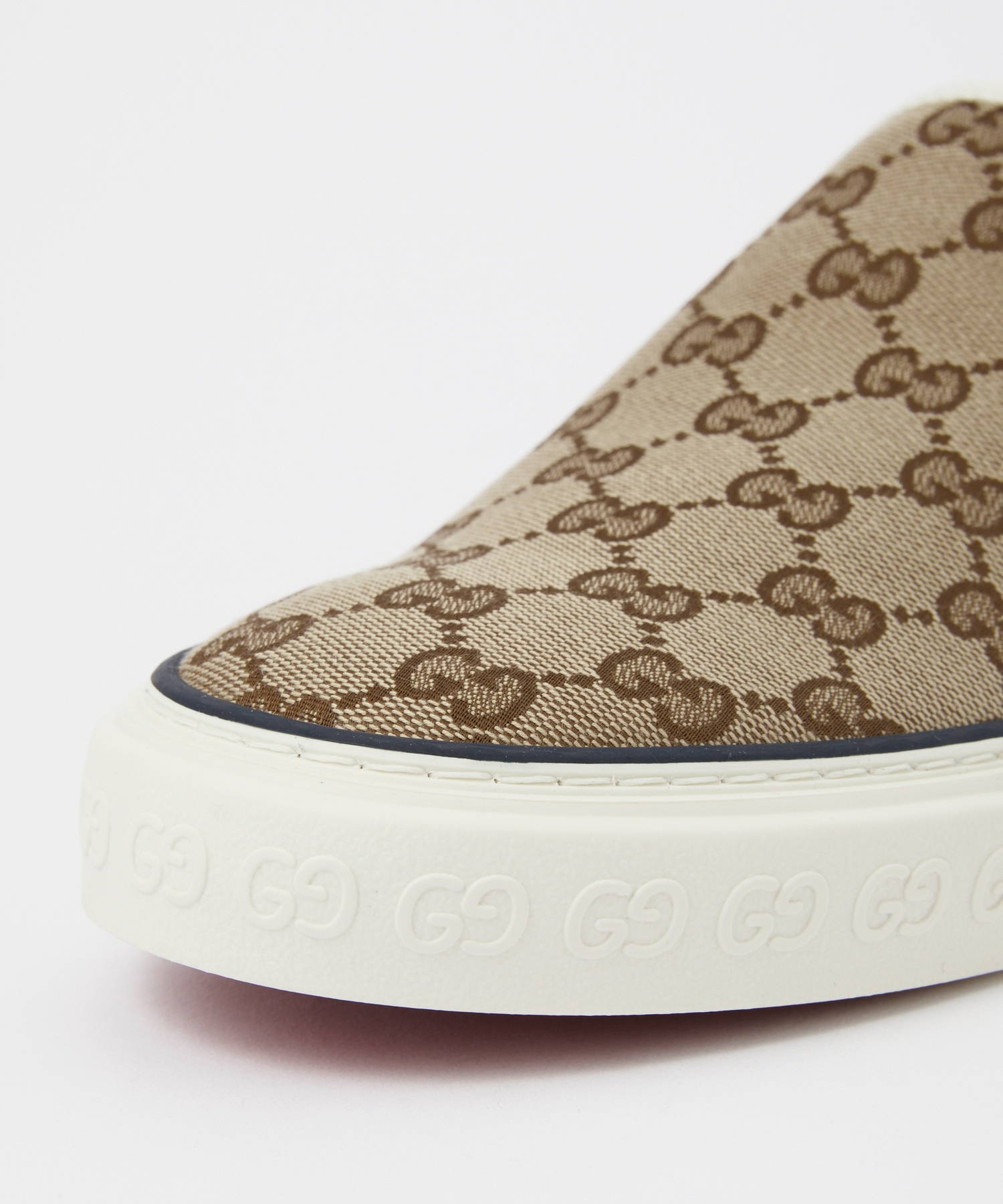 グッチ GUCCI 643489 2HK30 スニーカー メンズ シューズ スリッポン テニス 1977 GG キャンバス ローカット ラバー ベージュ×エボニー 27.0-28.5cm