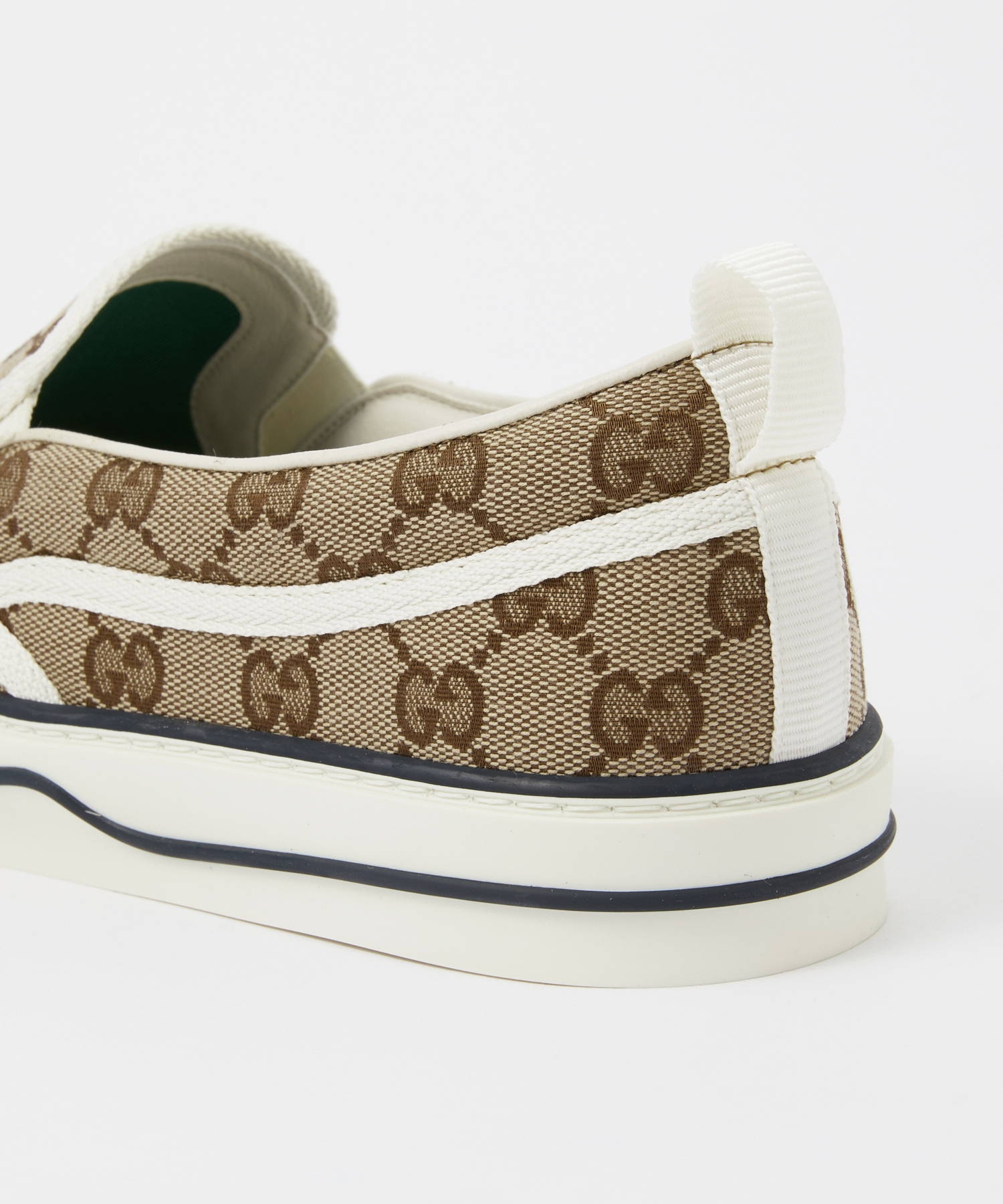 グッチ GUCCI 643489 2HK30 スニーカー メンズ シューズ スリッポン テニス 1977 GG キャンバス ローカット ラバー ベージュ×エボニー 27.0-28.5cm