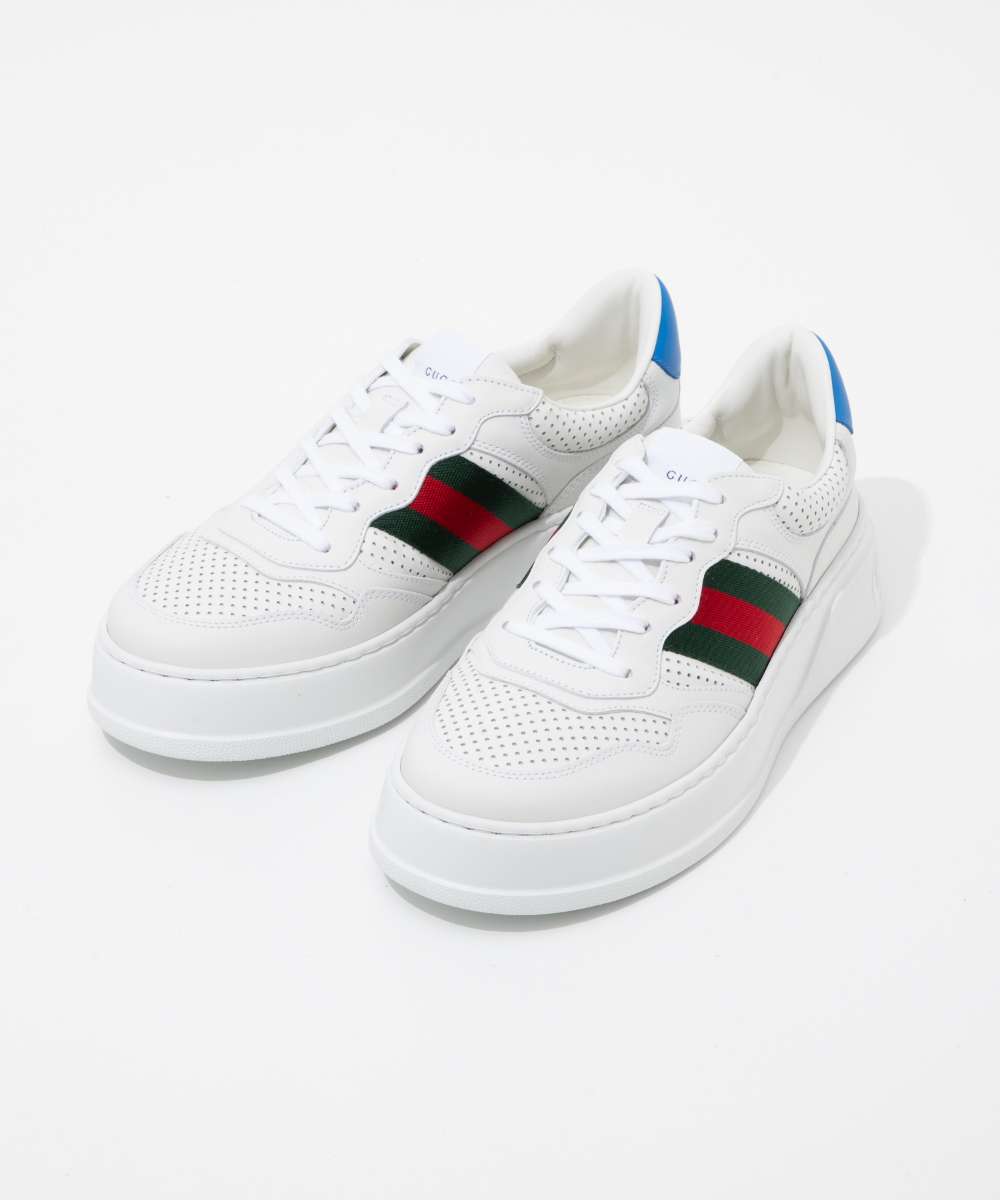 グッチ GUCCI 669698 UPG10 スニーカー メンズ シューズ ウェブ ストライプ フラット レースアップ クロージャー SNEAKER