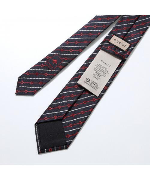 GUCCI リボンタイ　ネイビー レッド Gucci GUCCI GUCCI Tie GG Blonde Ropes 764965 4EABB Jacquard