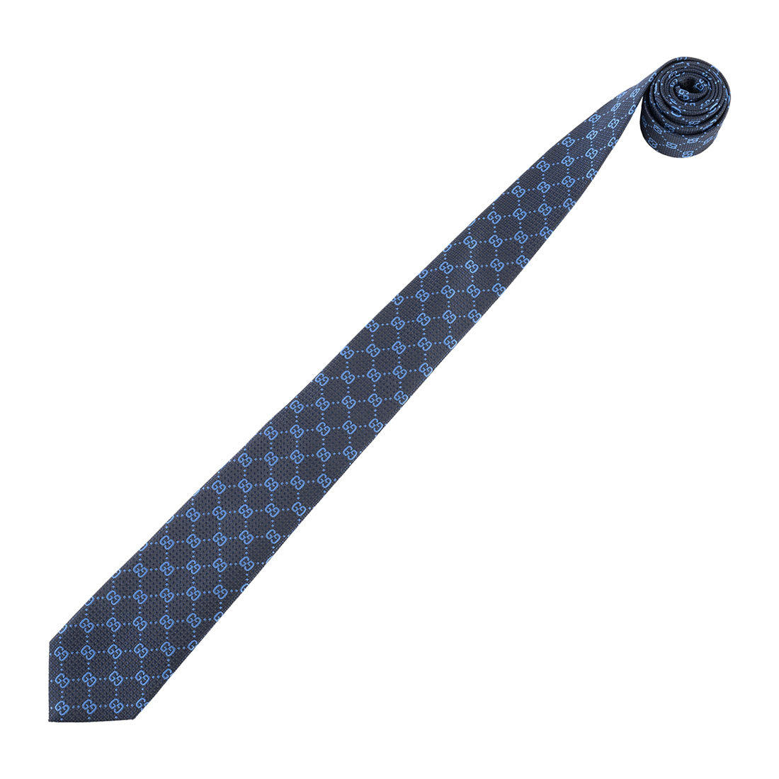 グッチ GUCCI ネクタイ GGパターン シルクジャカード ネクタイ 790227 4E009 4169 NAVY AND LIGHT BLUE