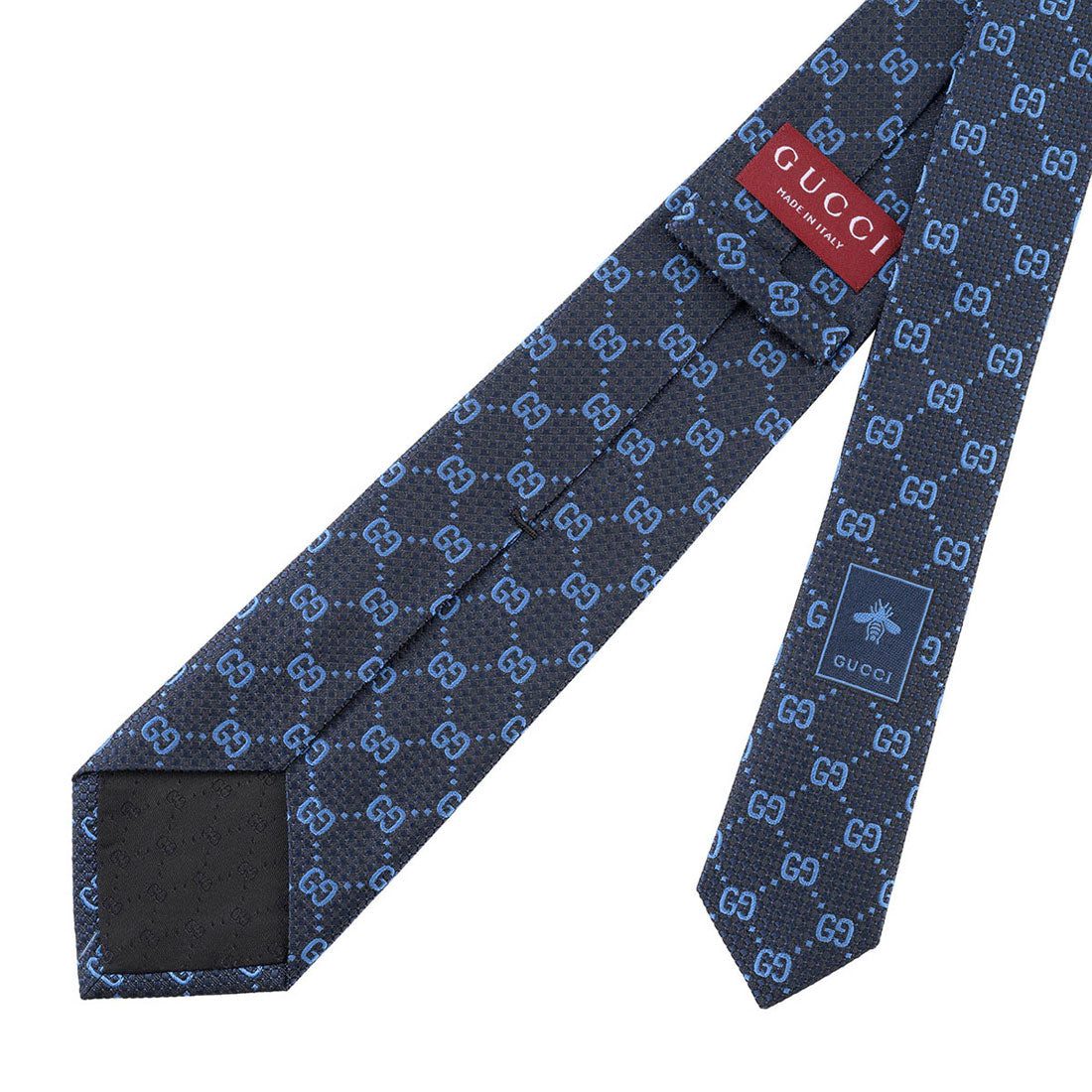 グッチ GUCCI ネクタイ GGパターン シルクジャカード ネクタイ 790227 4E009 4169 NAVY AND LIGHT BLUE