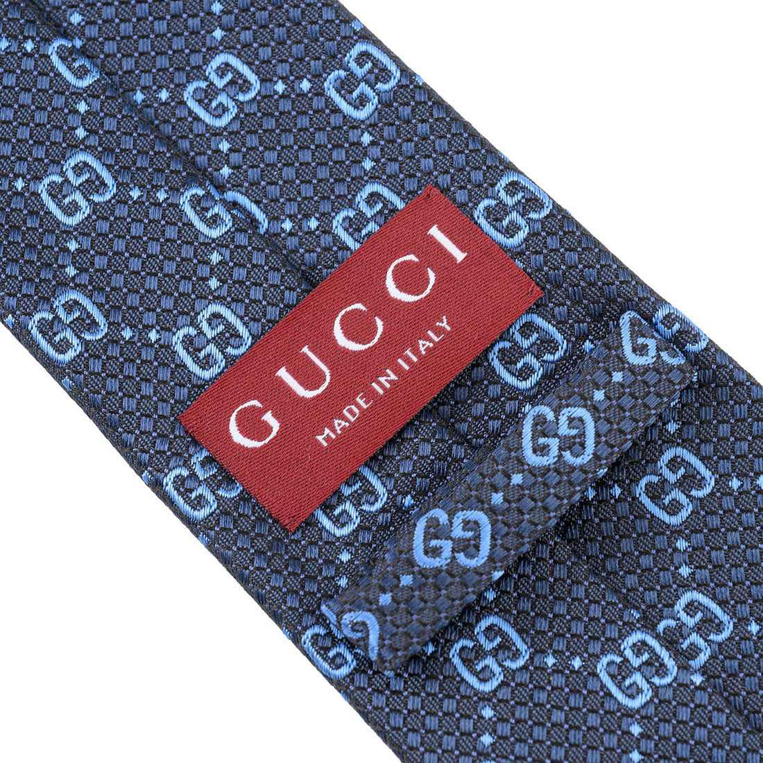 グッチ GUCCI ネクタイ GGパターン シルクジャカード ネクタイ 790227 4E009 4169 NAVY AND LIGHT BLUE