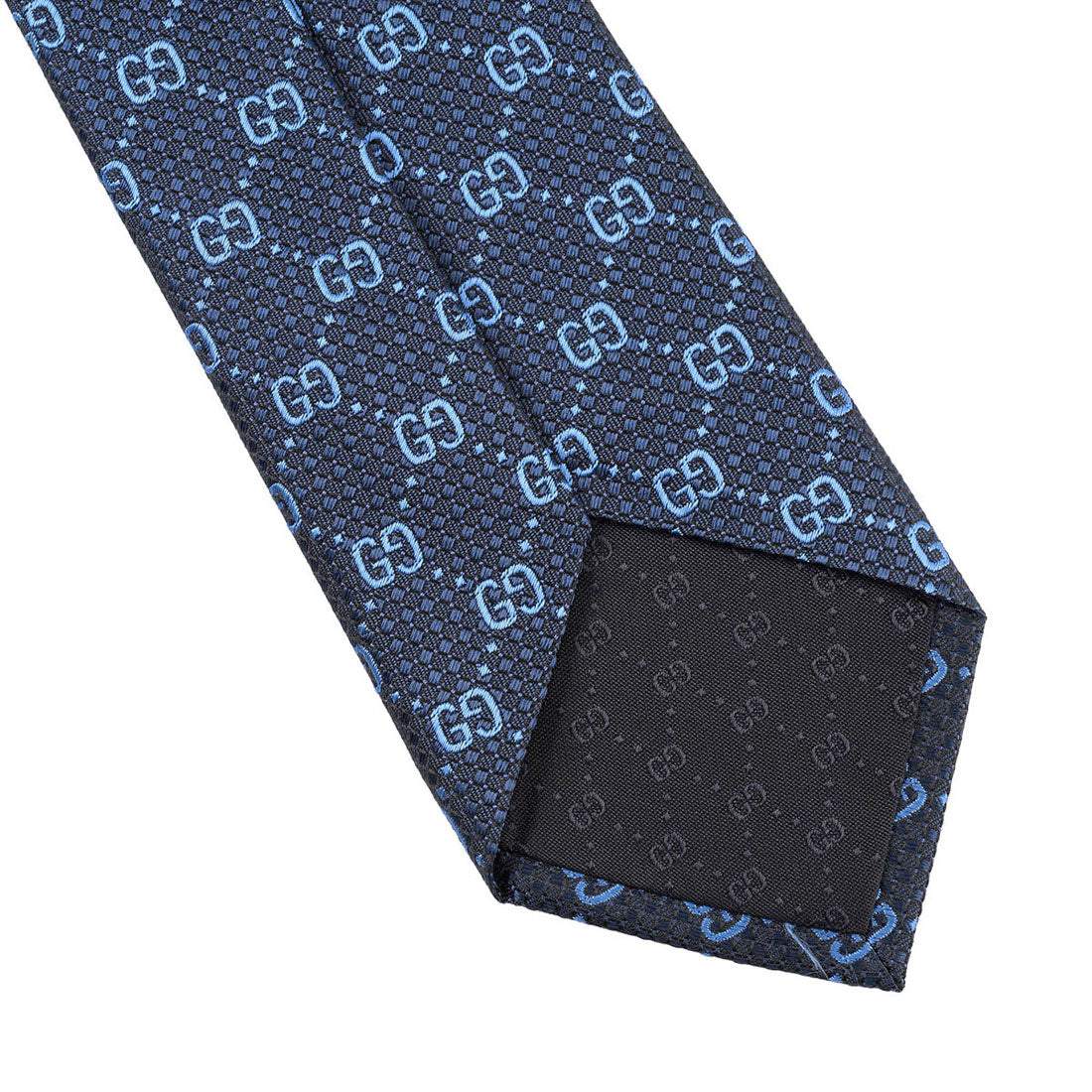 グッチ GUCCI ネクタイ GGパターン シルクジャカード ネクタイ 790227 4E009 4169 NAVY AND LIGHT BLUE