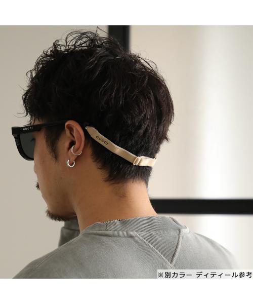 グッチ GUCCI GUCCI サングラス GG1238S ウェリントン型 （001/BLACK-BLACK-BROWN(紐)） 001/BLACK-BLACK-BROWN(紐)