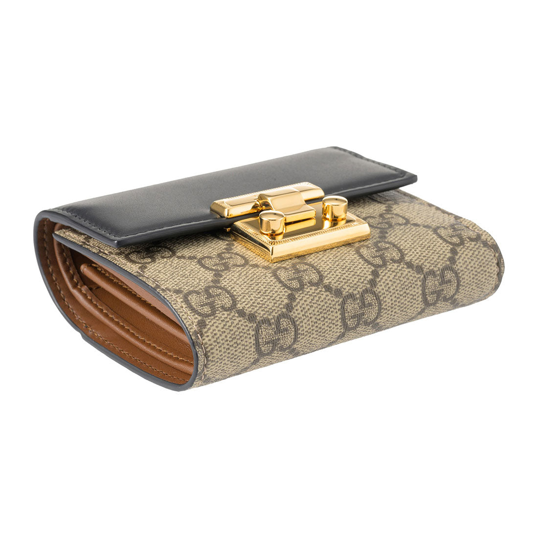グッチ GUCCI 2つ折り財布 GGスプリーム パドロックウォレット 779799 KLQIG 8575 BLACK （ブラック） ブラック