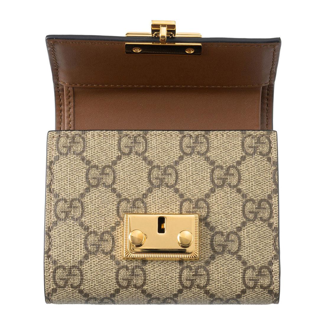 グッチ GUCCI 2つ折り財布 GGスプリーム パドロックウォレット 779799 KLQIG 8575 BLACK （ブラック） ブラック
