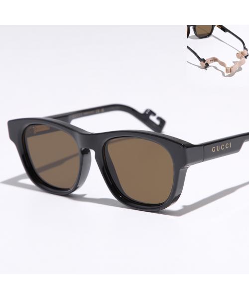 グッチ GUCCI GUCCI サングラス GG1238S ウェリントン型 （001/BLACK-BLACK-BROWN(紐)） 001/BLACK-BLACK-BROWN(紐)