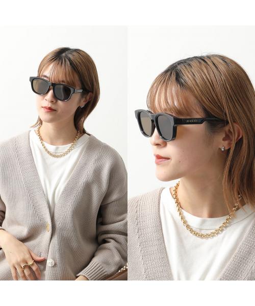 グッチ GUCCI GUCCI サングラス GG1238S ウェリントン型 （001/BLACK-BLACK-BROWN(紐)） 001/BLACK-BLACK-BROWN(紐)
