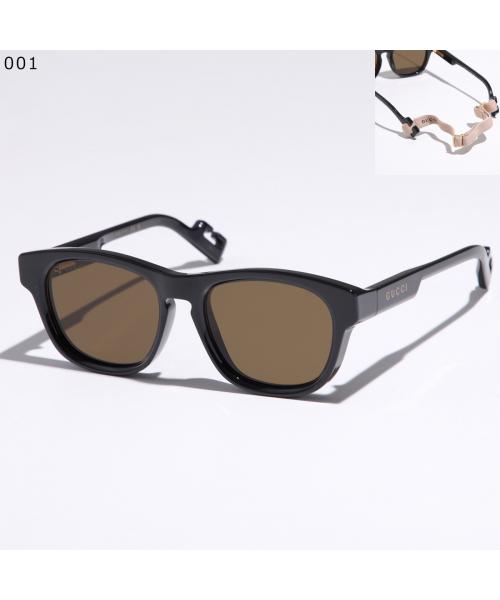 グッチ GUCCI GUCCI サングラス GG1238S ウェリントン型 （001/BLACK-BLACK-BROWN(紐)） 001/BLACK-BLACK-BROWN(紐)