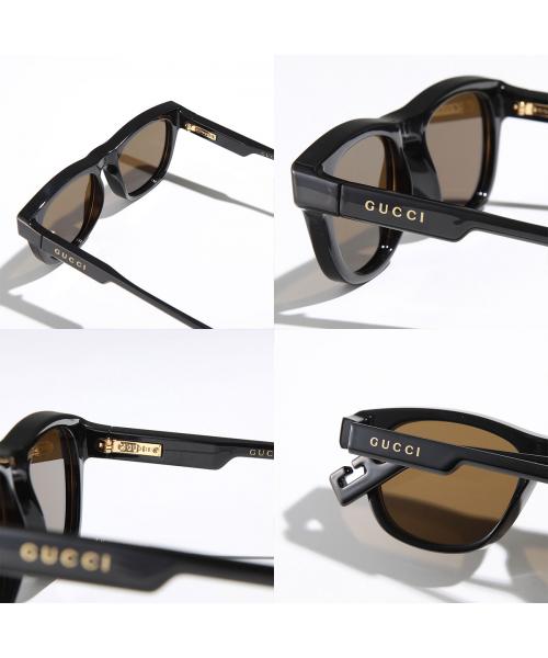 グッチ GUCCI GUCCI サングラス GG1238S ウェリントン型 （001/BLACK-BLACK-BROWN(紐)） 001/BLACK-BLACK-BROWN(紐)