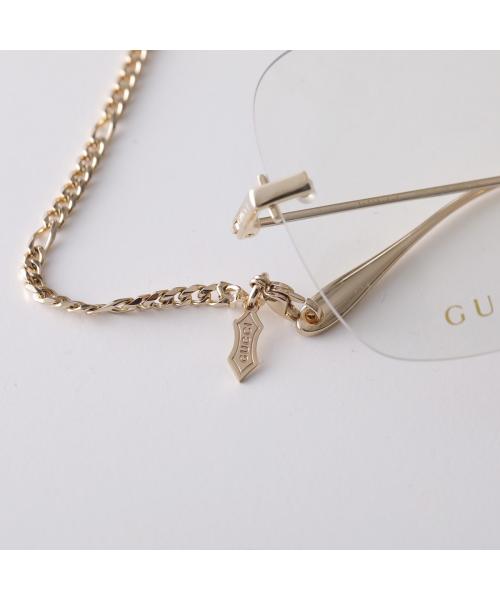 グッチ GUCCI GUCCI メガネ GG1150O ウェリントン型 リムレス チェーン付き （001/ゴールド） 001/ゴールド