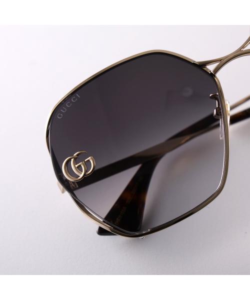 グッチ GUCCI GUCCI サングラス GG0818SA ポリゴン型 メタルフレーム （005/GOLD-GOLD-GREY） 005/GOLD-GOLD-GREY