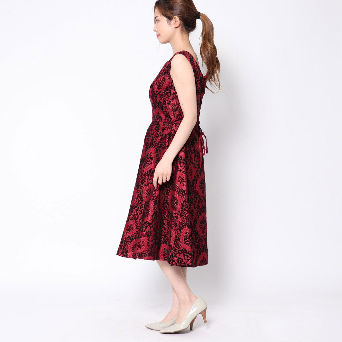 ジュネビビアン Genet Vivien ダマスク柄ワンピース