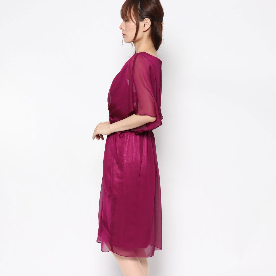 ジュネビビアン Genet Vivien シフォンドレス袖ありドレス