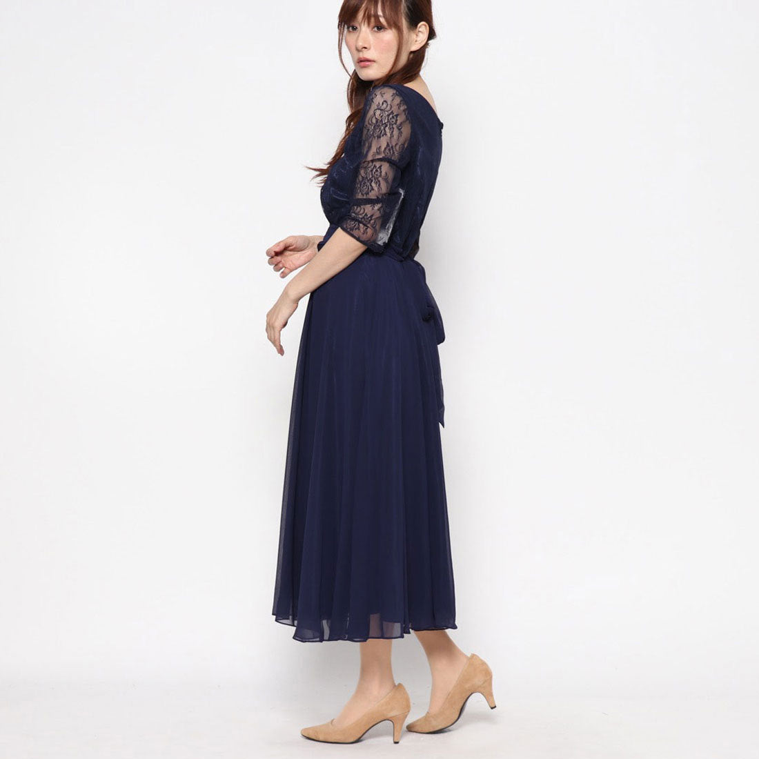 ジュネビビアン Genet Vivien 袖レース フォーマルワンピース