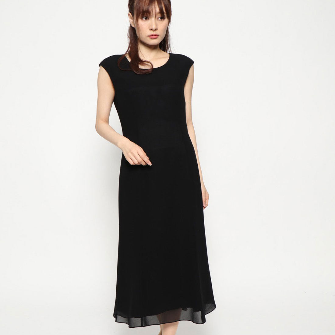 ジュネビビアン Genet Vivien ミモレ丈シフォンドレス