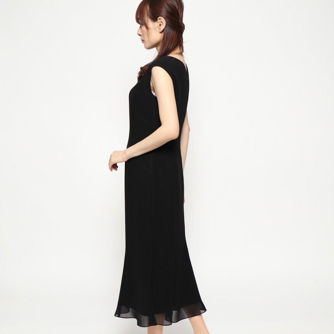 ジュネビビアン Genet Vivien ミモレ丈シフォンドレス
