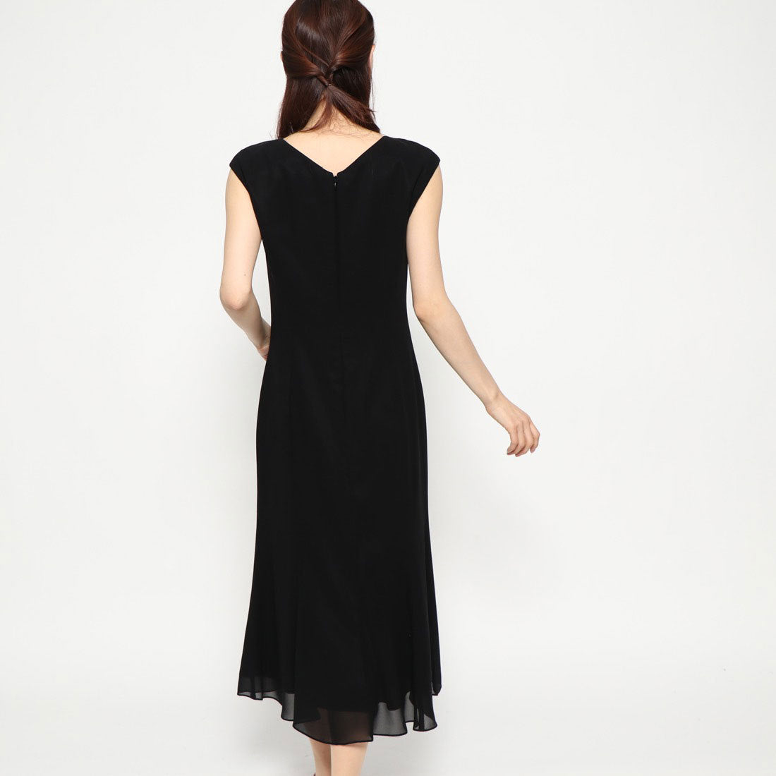 ジュネビビアン Genet Vivien ミモレ丈シフォンドレス