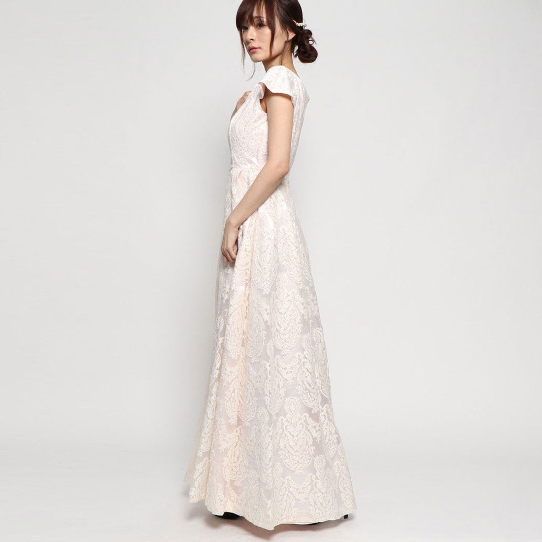 ジュネビビアン Genet Vivien 刺繍ロングドレス （ピンク） ピンク