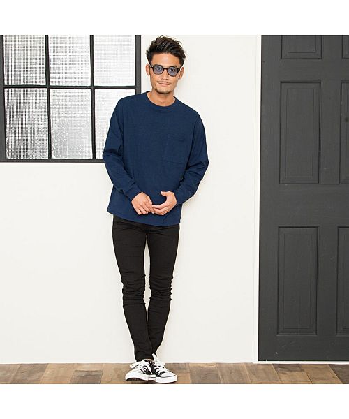 グッドウェア GOODWEAR Goodwear 重磅口袋大版型圓領長袖T恤 男士 薄長T Goodwear グッドウェア 重磅 口袋附