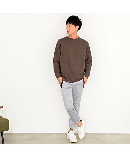 グッドウェア GOODWEAR Goodwear 重磅口袋大版型圓領長袖T恤 男士 薄長T Goodwear グッドウェア 重磅 口袋附