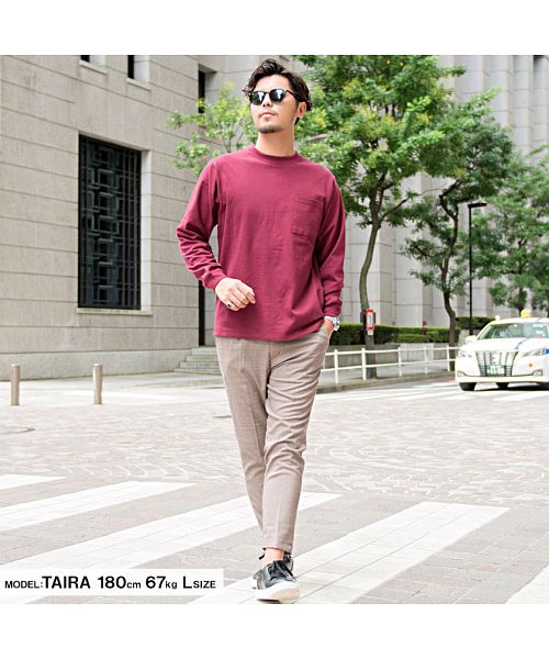 グッドウェア GOODWEAR Goodwear 重磅口袋大版型圓領長袖T恤 男士 薄長T Goodwear グッドウェア 重磅 口袋附