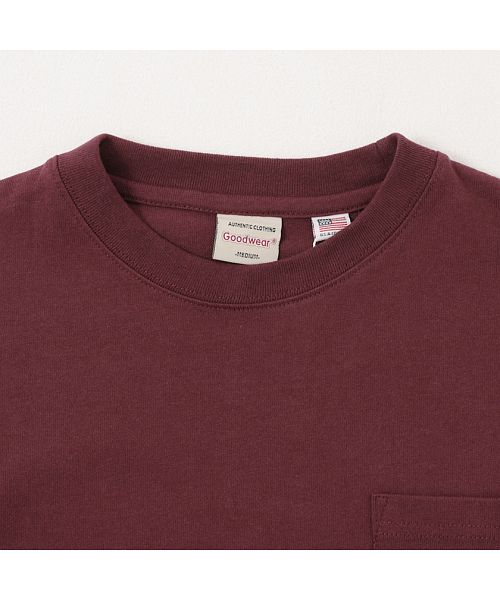 グッドウェア GOODWEAR Goodwear 重磅口袋大版型圓領長袖T恤 男士 薄長T Goodwear グッドウェア 重磅 口袋附