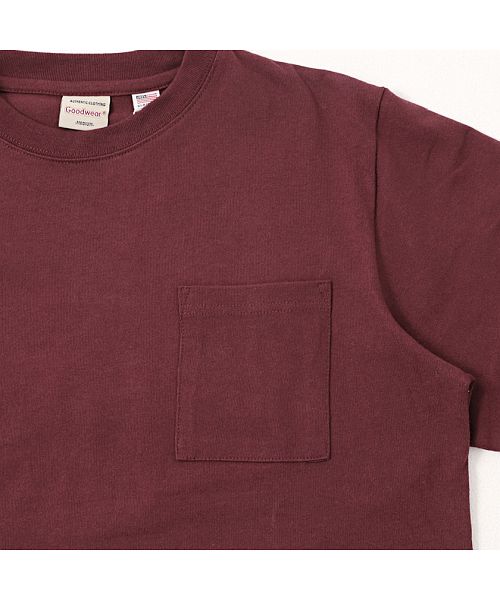 グッドウェア GOODWEAR Goodwear 重磅口袋大版型圓領長袖T恤 男士 薄長T Goodwear グッドウェア 重磅 口袋附