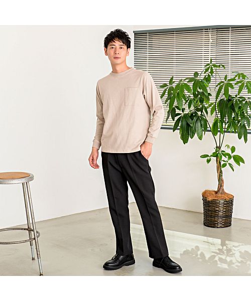 グッドウェア GOODWEAR Goodwear 重磅口袋大版型圓領長袖T恤 男士 薄長T Goodwear グッドウェア 重磅 口袋附