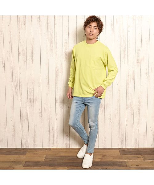 グッドウェア GOODWEAR Goodwear 重磅口袋大版型圓領長袖T恤 男士 薄長T Goodwear グッドウェア 重磅 口袋附