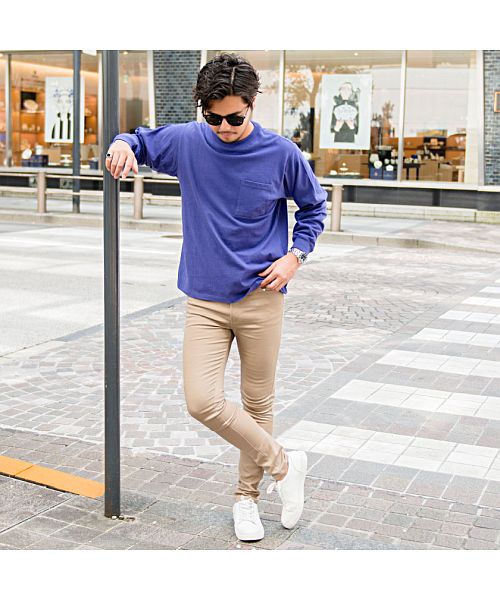グッドウェア GOODWEAR Goodwear 重磅口袋大版型圓領長袖T恤 男士 薄長T Goodwear グッドウェア 重磅 口袋附