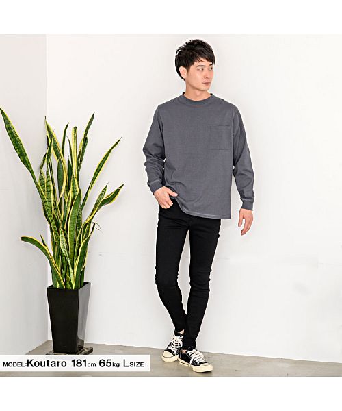 グッドウェア GOODWEAR Goodwear 重磅口袋大版型圓領長袖T恤 男士 薄長T Goodwear グッドウェア 重磅 口袋附