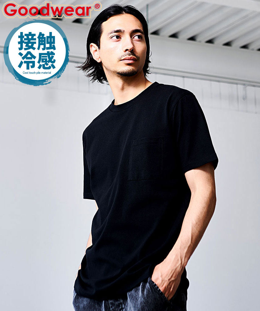 グッドウェア GOODWEAR Goodwear 吸水速乾ポケット付き半袖Tシャツ （01(BLK/ブラック)） 01(BLK/ブラック)