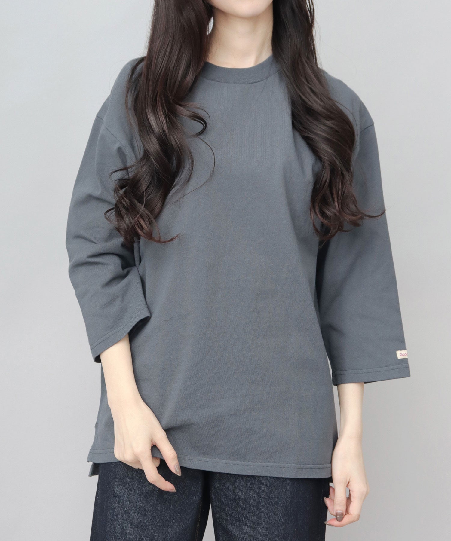 グッドウェア GOODWEAR 7.6オンス USAコットン 七分袖 Tシャツ レギュラーシルエット （スレイトブルー） スレイトブルー