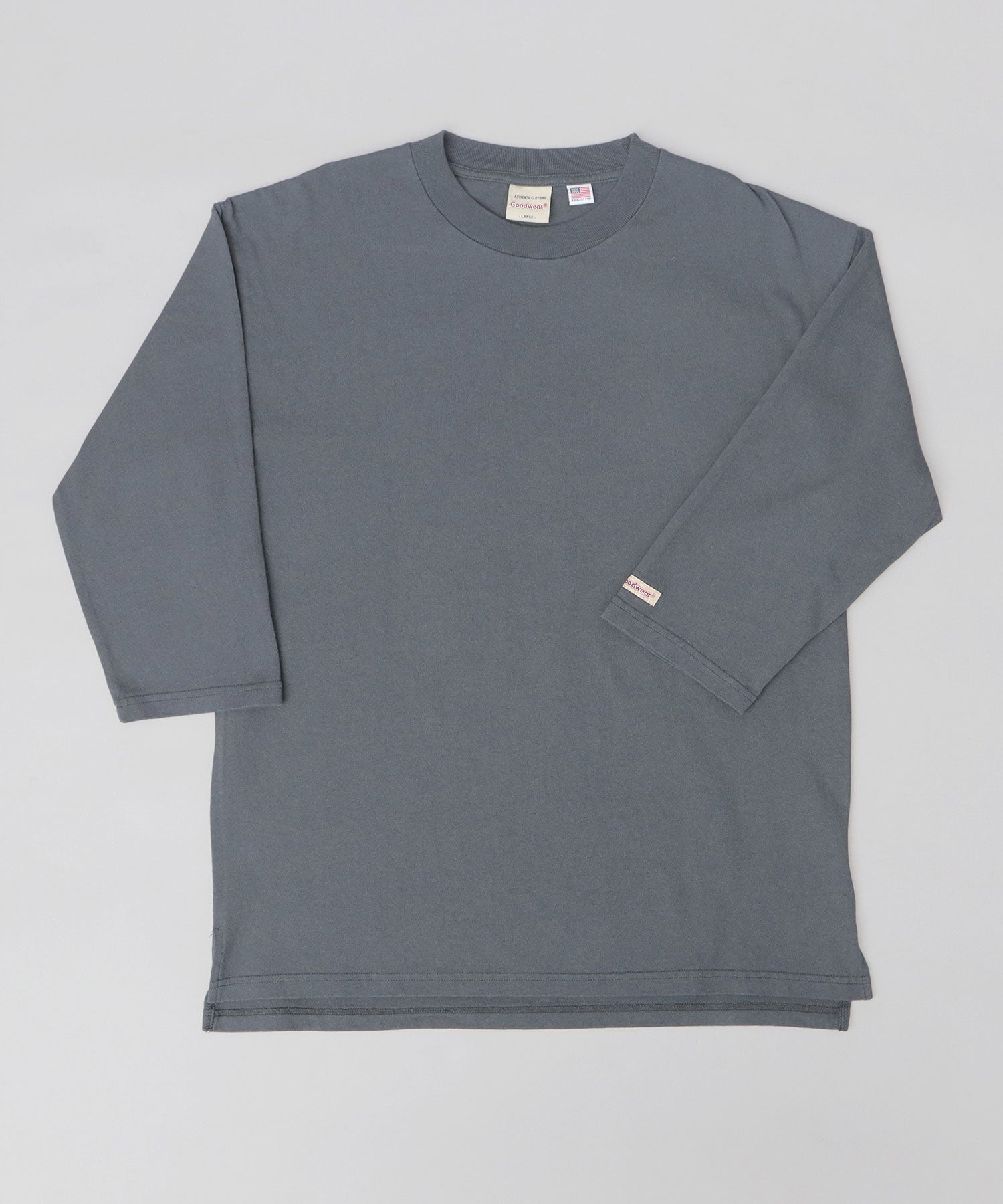 グッドウェア GOODWEAR 7.6オンス USAコットン 七分袖 Tシャツ レギュラーシルエット （スレイトブルー） スレイトブルー