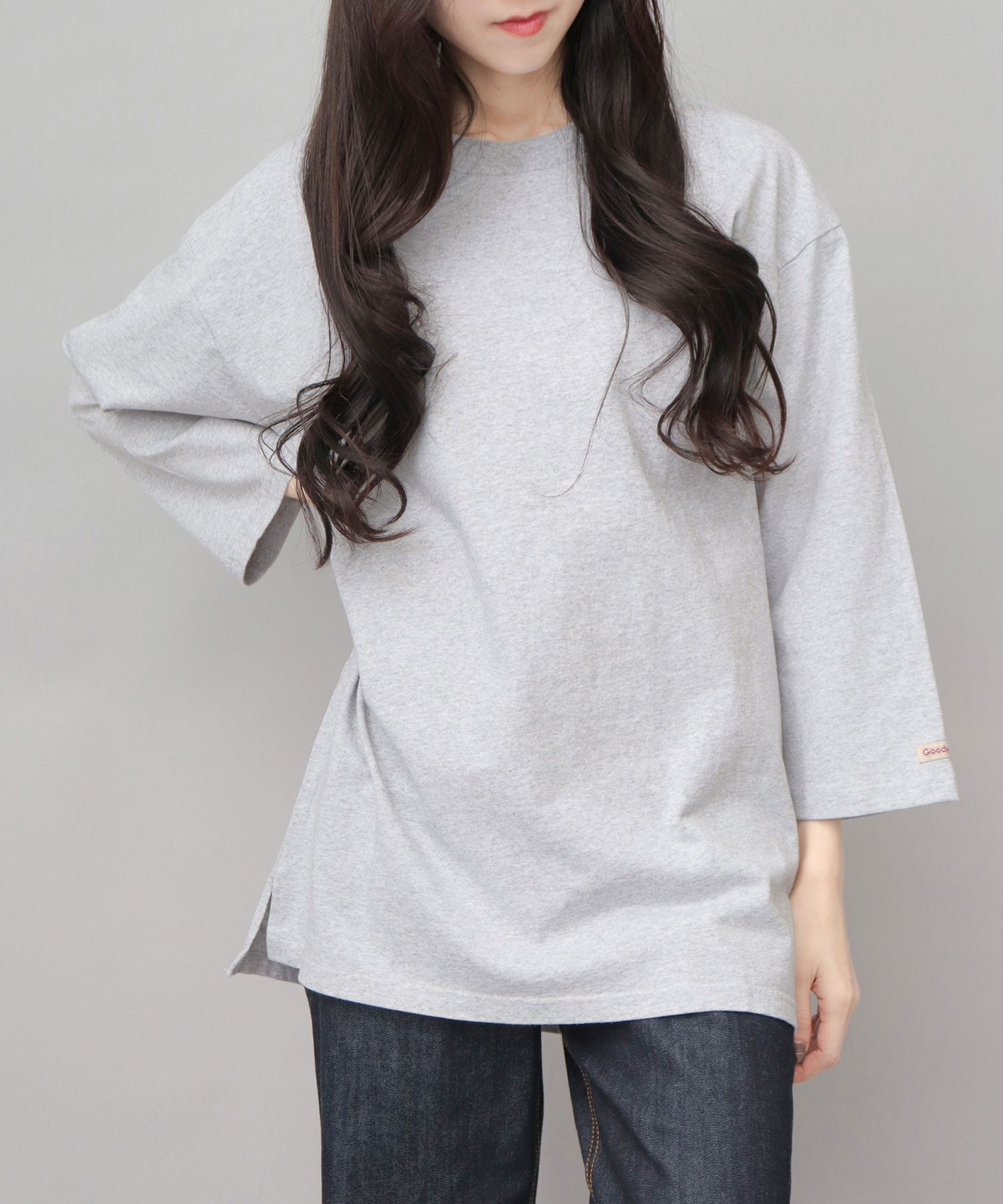 グッドウェア GOODWEAR 7.6オンス USAコットン 七分袖 Tシャツ レギュラーシルエット （スレイトブルー） スレイトブルー