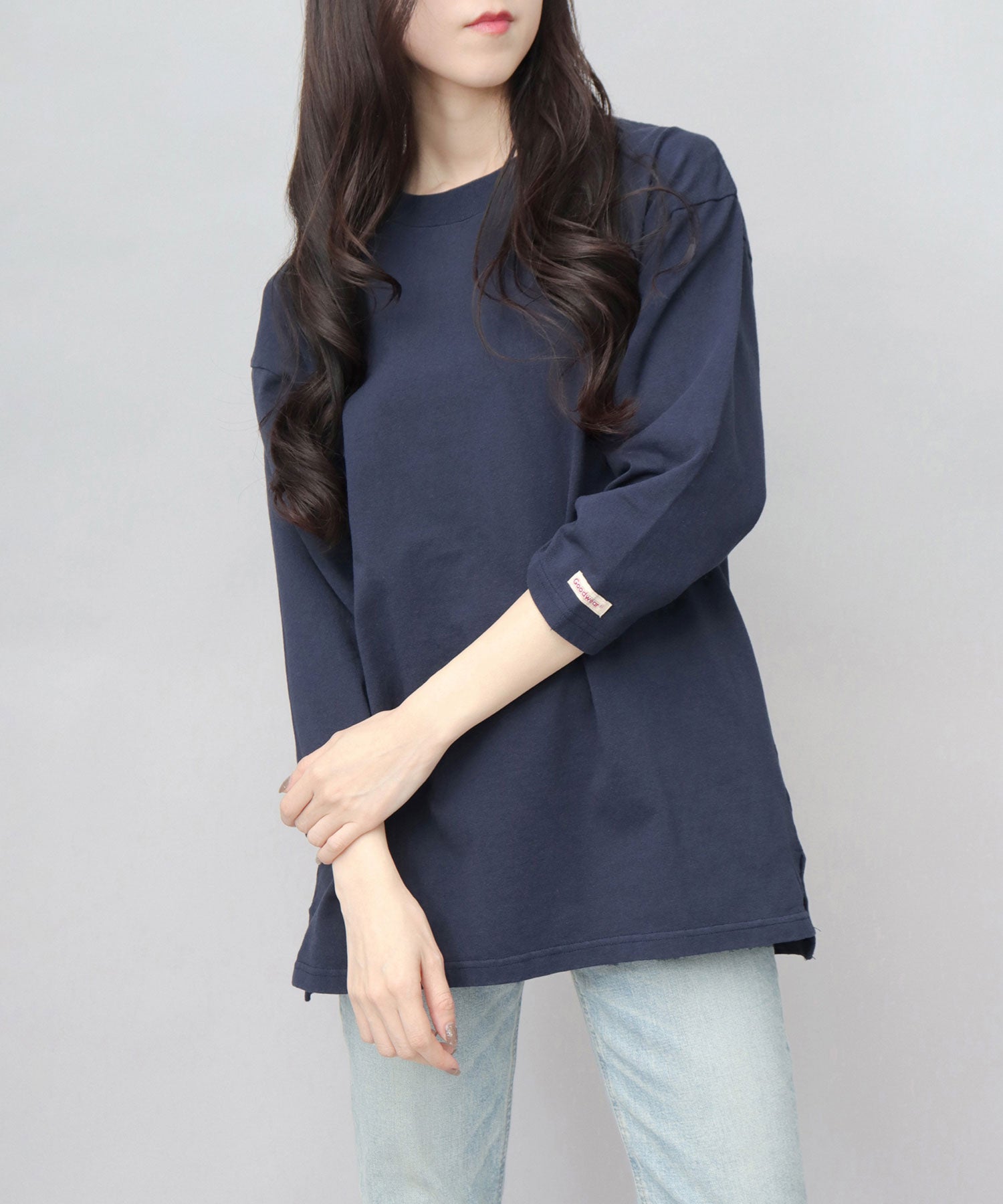 グッドウェア GOODWEAR 7.6オンス USAコットン 七分袖 Tシャツ レギュラーシルエット （スレイトブルー） スレイトブルー