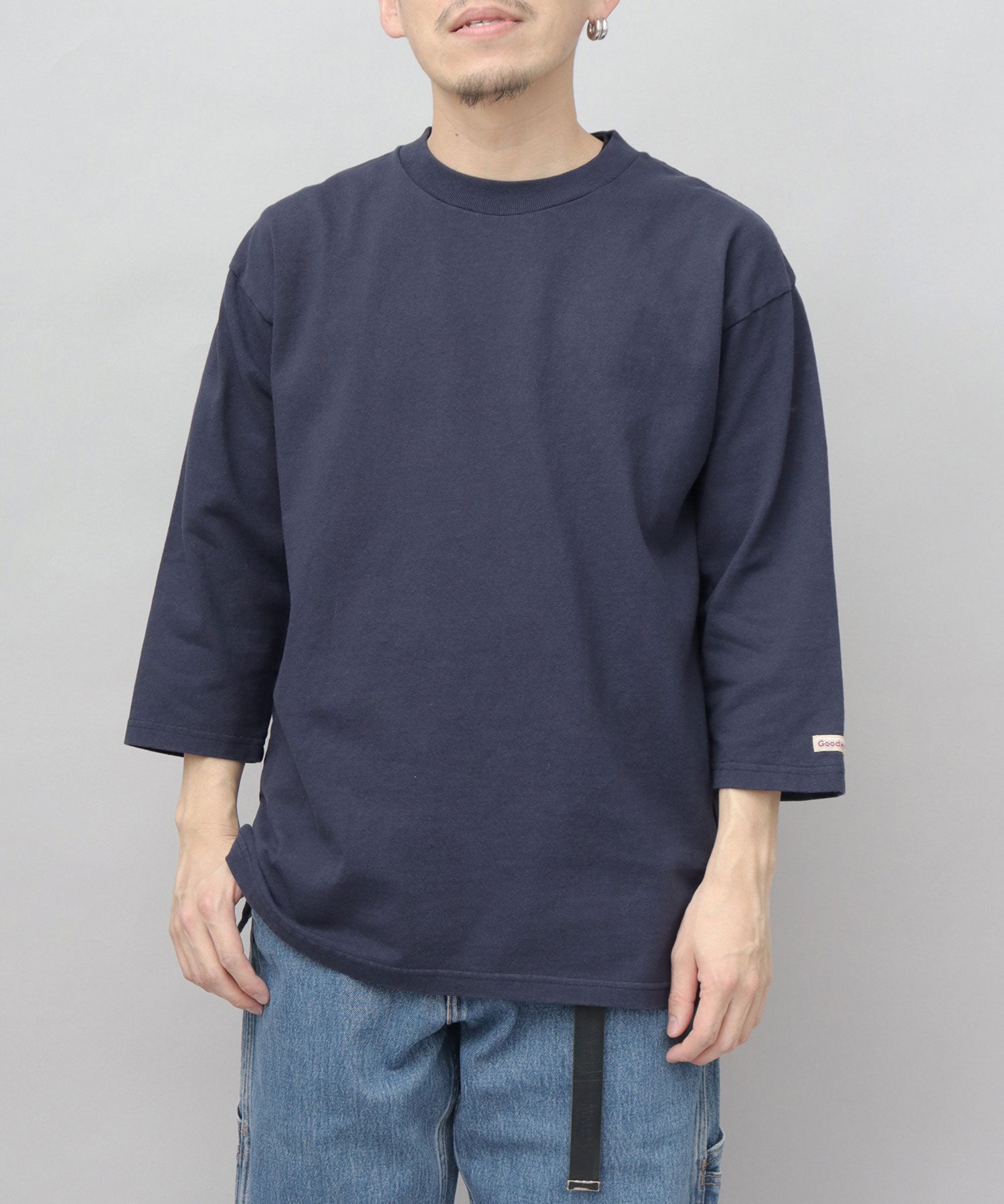 グッドウェア GOODWEAR 7.6オンス USAコットン 七分袖 Tシャツ レギュラーシルエット （スレイトブルー） スレイトブルー
