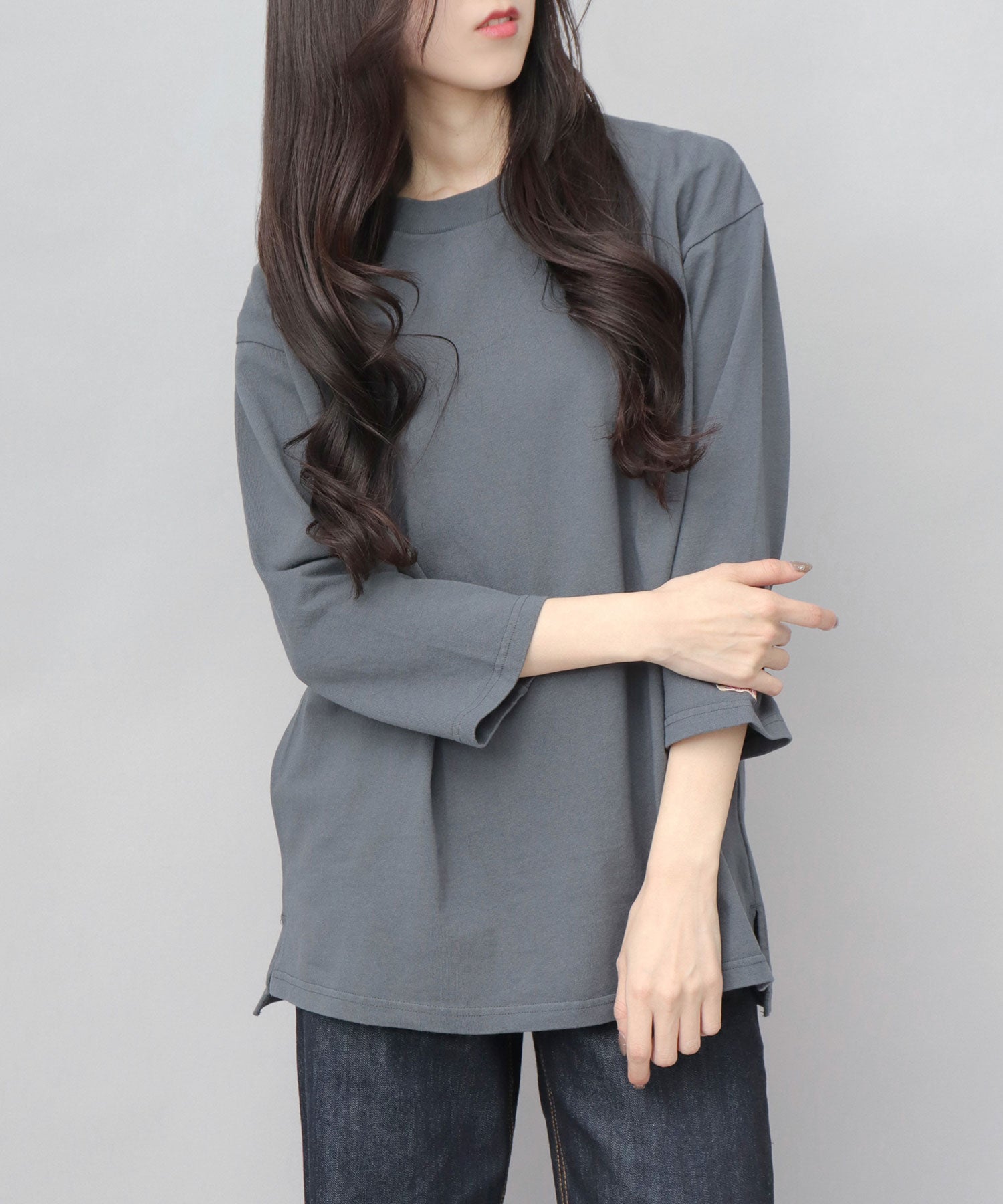 グッドウェア GOODWEAR 7.6オンス USAコットン 七分袖 Tシャツ レギュラーシルエット （スレイトブルー） スレイトブルー