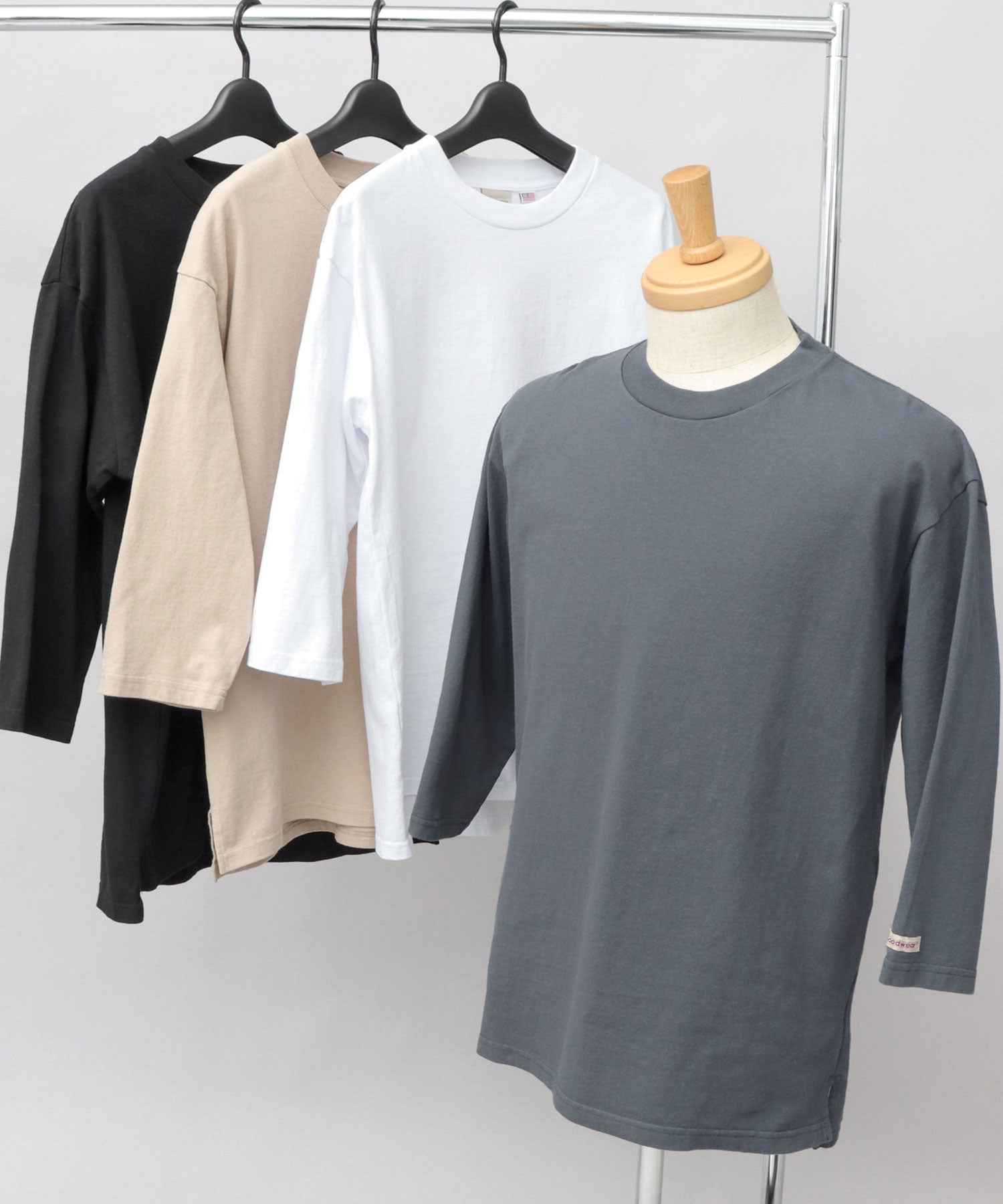 グッドウェア GOODWEAR 7.6オンス USAコットン 七分袖 Tシャツ レギュラーシルエット （スレイトブルー） スレイトブルー