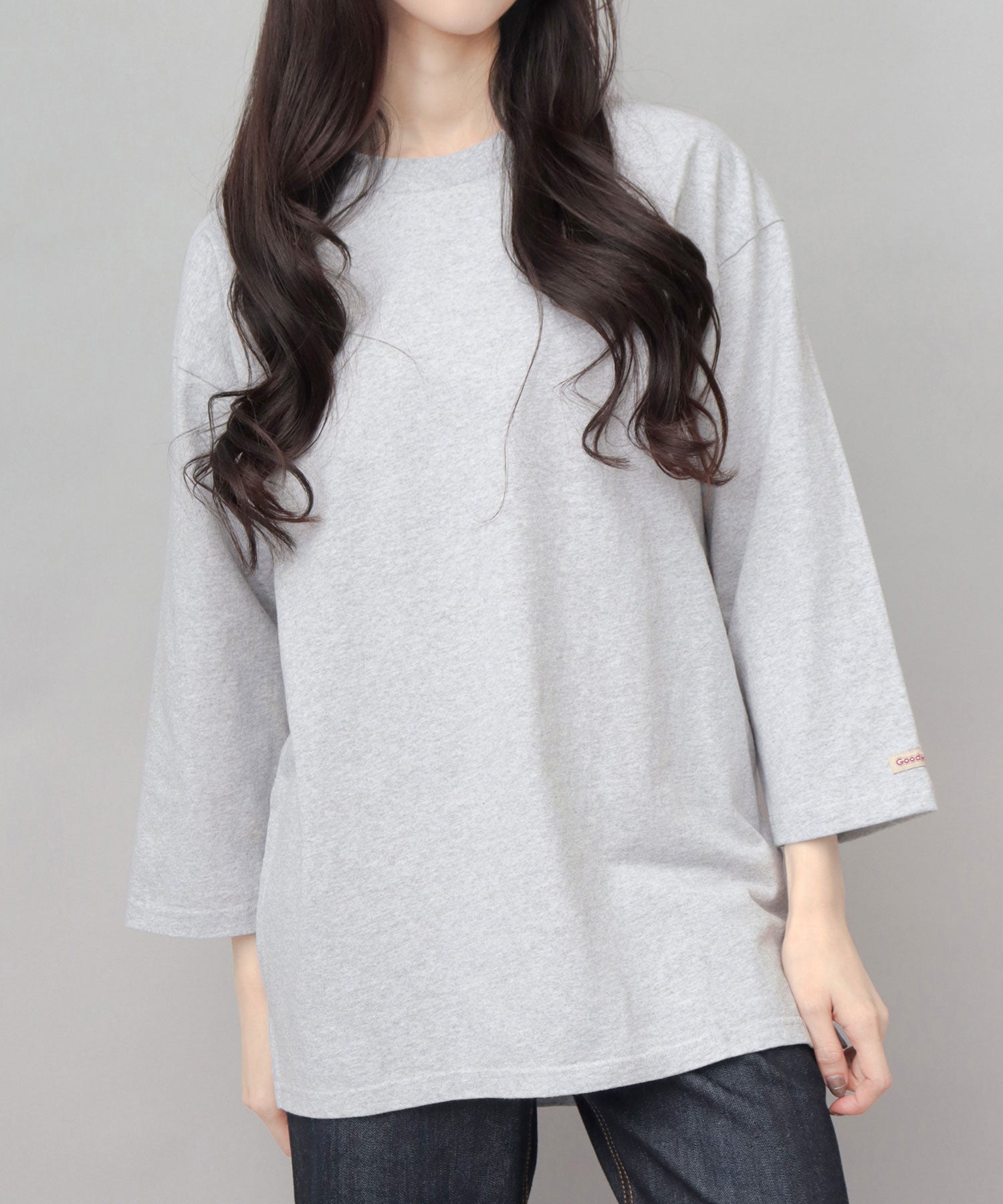 グッドウェア GOODWEAR 7.6オンス USAコットン 七分袖 Tシャツ レギュラーシルエット （杢グレー） 杢グレー