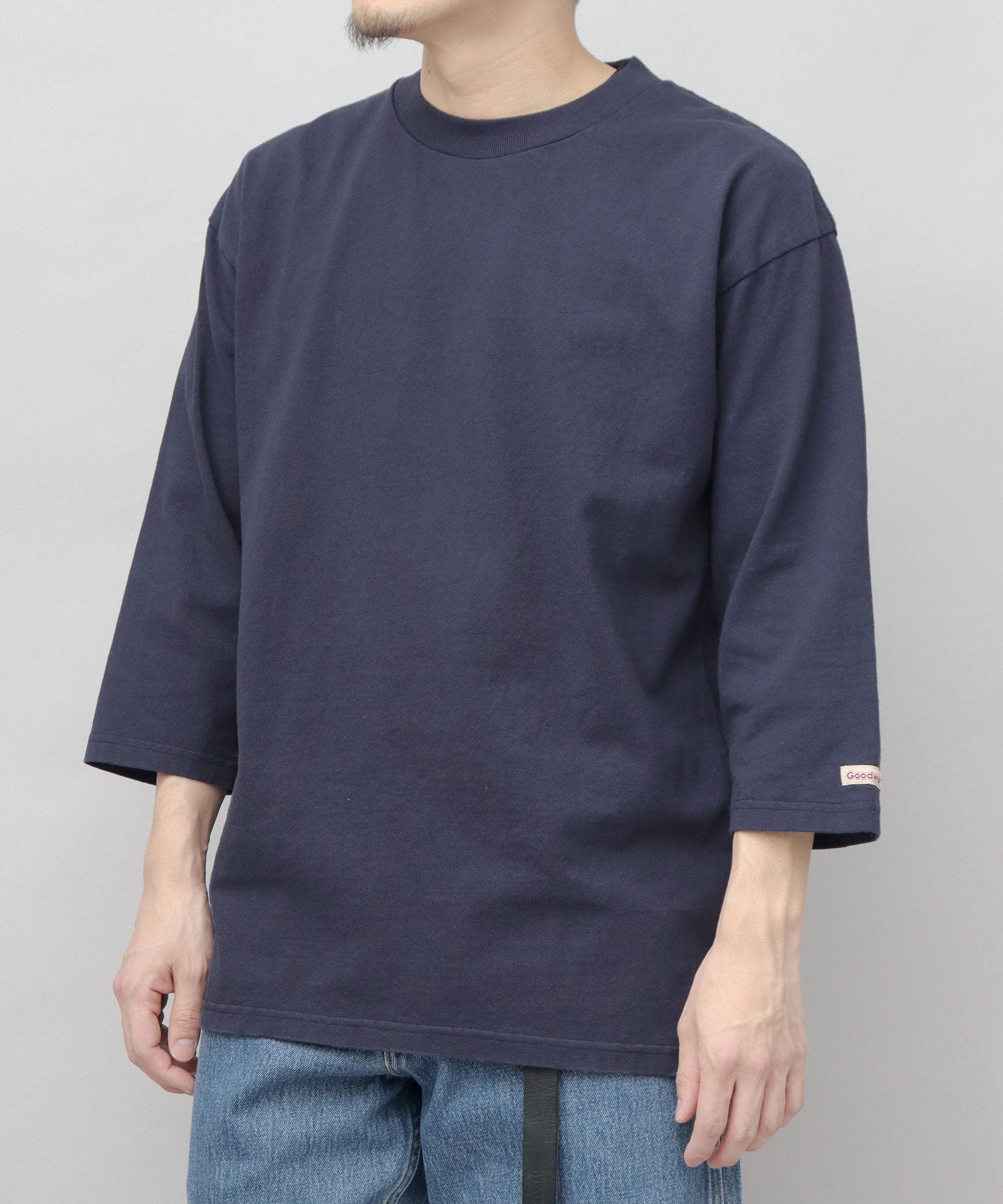 グッドウェア GOODWEAR 7.6オンス USAコットン 七分袖 Tシャツ レギュラーシルエット （ネイビー） ネイビー