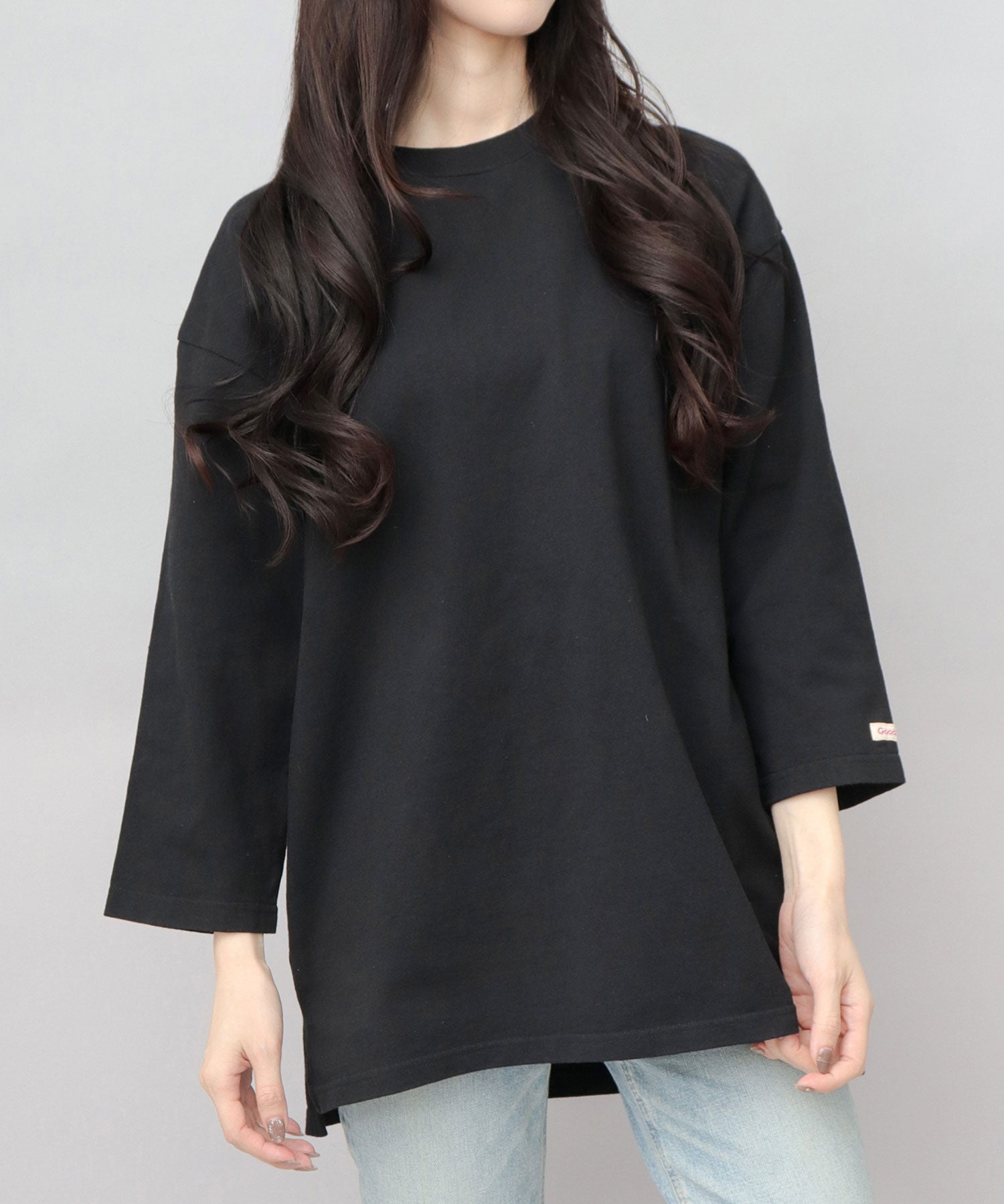 グッドウェア GOODWEAR 7.6オンス USAコットン 七分袖 Tシャツ レギュラーシルエット （ブラック） ブラック