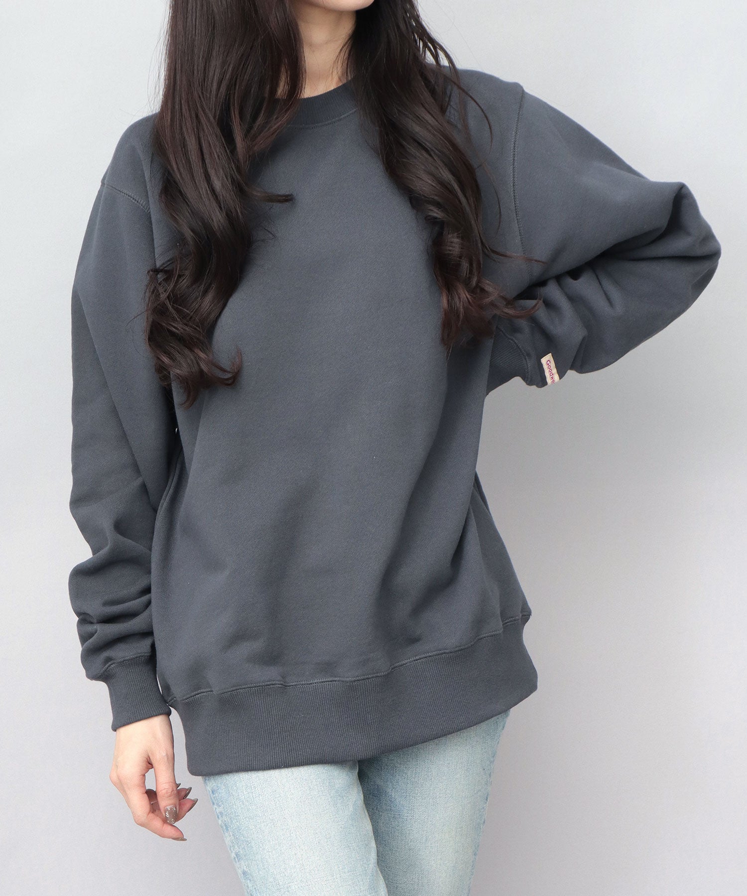 グッドウェア GOODWEAR USAコットン 裏毛（裏パイル） クルーネック スウェットトレーナー レギュラーシルエット （杢グレー） 杢グレー