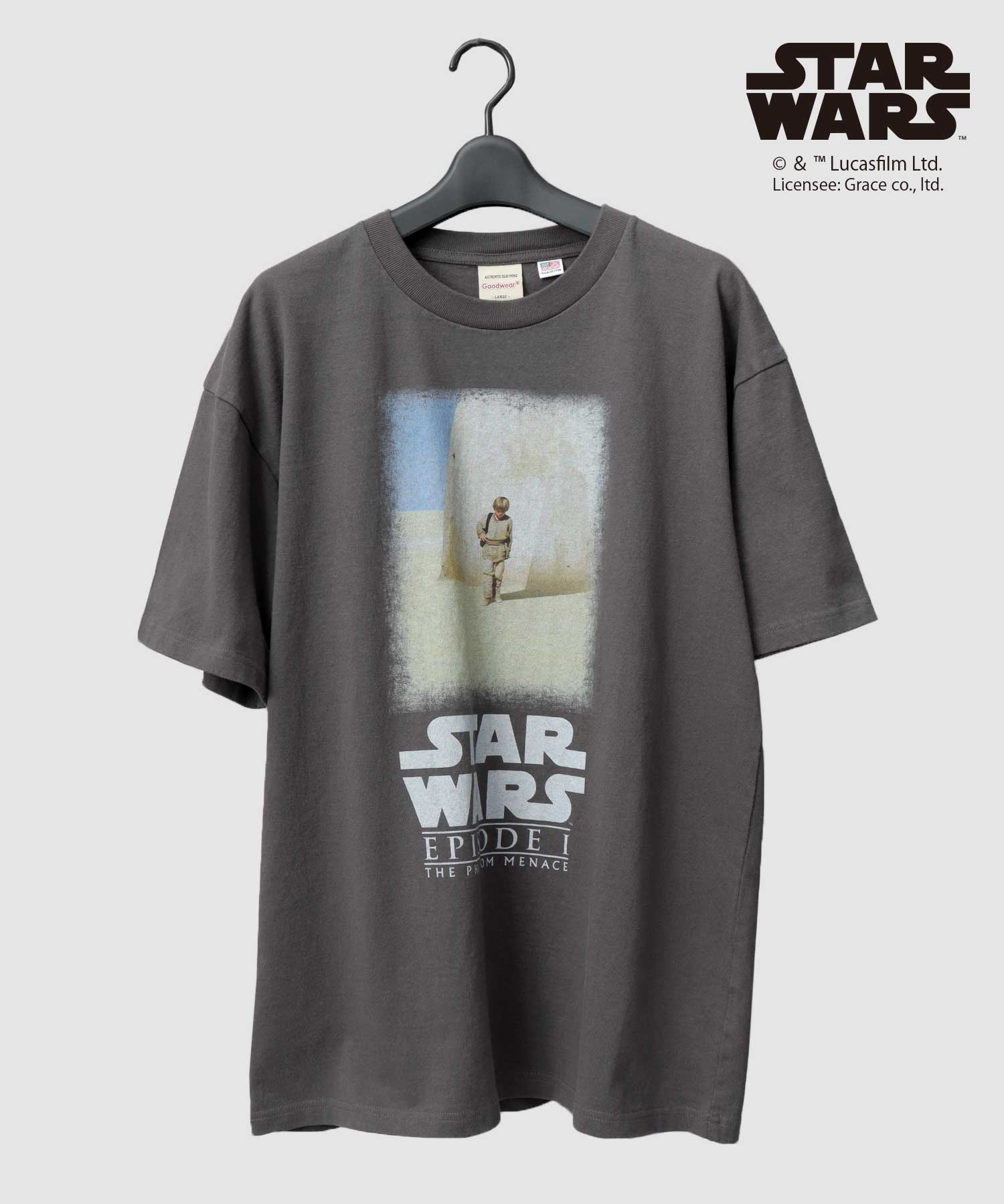 グッドウェア GOODWEAR STAR WARS プリント Tシャツ ビッグシルエット エピソード4 新たなる希望 フォースの覚醒 （チャコール-A） チャコール-A