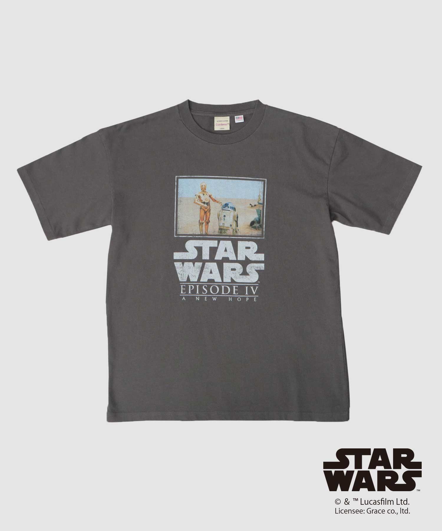 グッドウェア GOODWEAR STAR WARS プリント Tシャツ ビッグシルエット エピソード4 新たなる希望 フォースの覚醒 （チャコール-A） チャコール-A